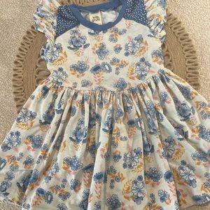 Girls 4 wildflowers dress tunic blue floral